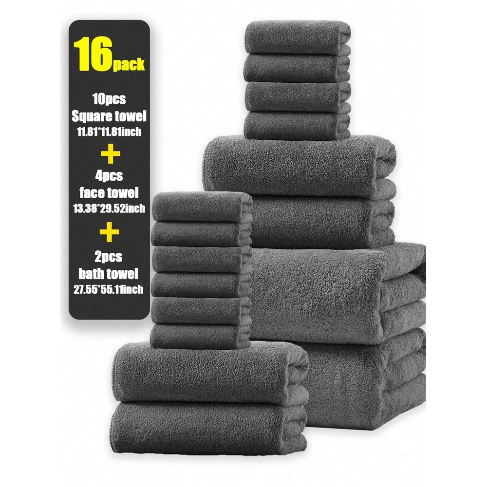 Home Textiles Towel Set - Coral Fleece Solid Color Towel Set,