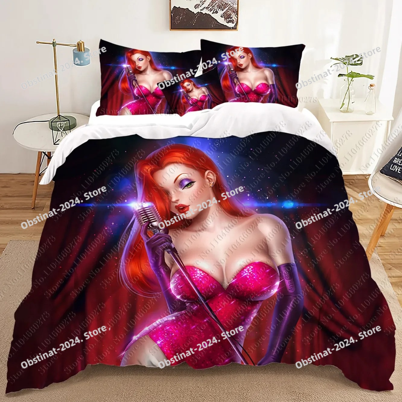 fashion Jessica Rabbit 3D Bedd - Home Textiles Classic Fashion บทวิจารณ์และราคา