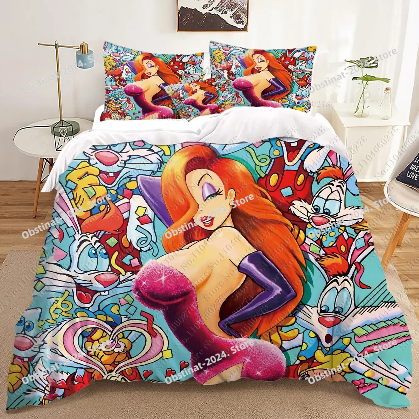 fashion Jessica Rabbit 3D Bedd - Home Textiles Classic Fashion บทวิจารณ์และราคา