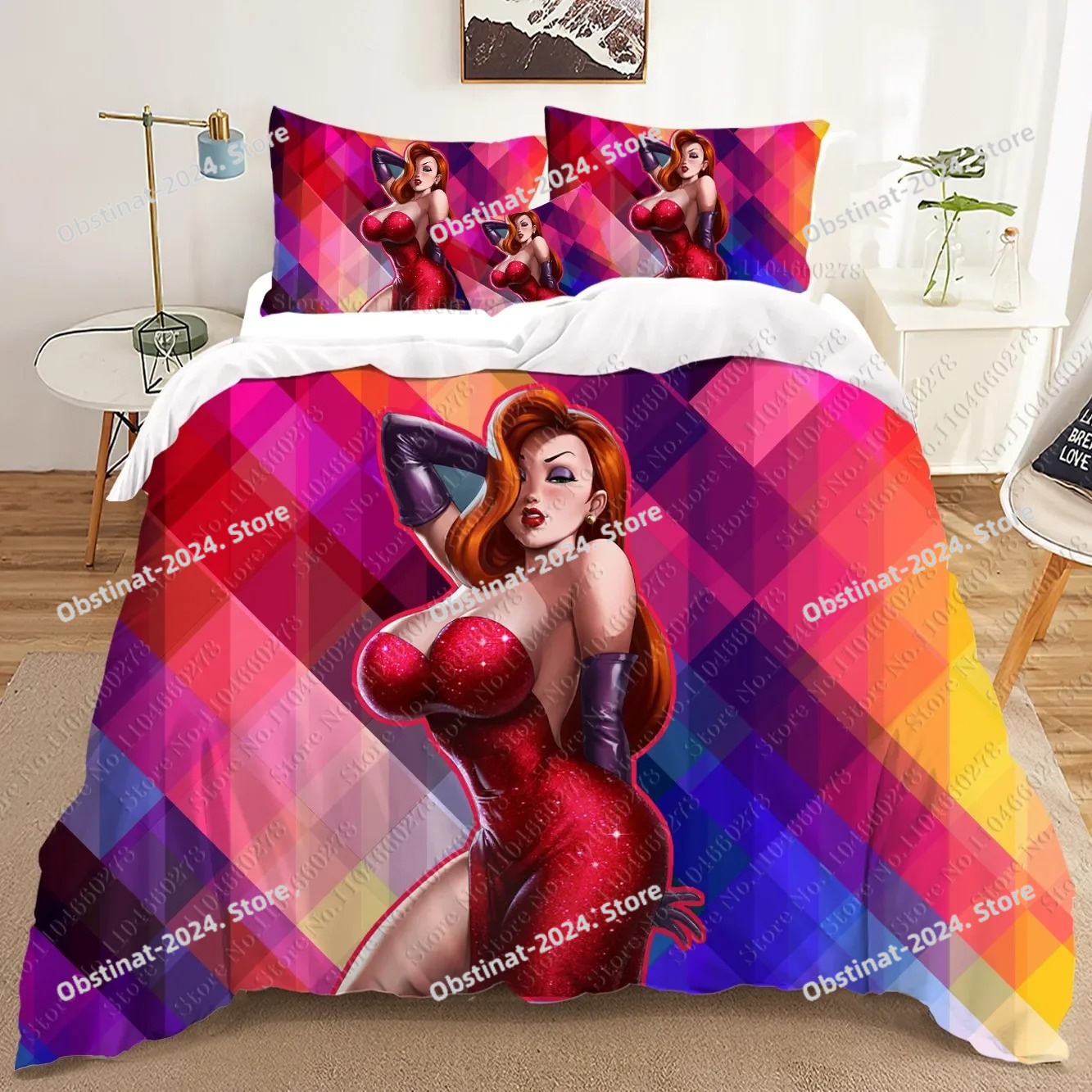 fashion Jessica Rabbit 3D Bedd - Home Textiles Classic Fashion บทวิจารณ์และราคา