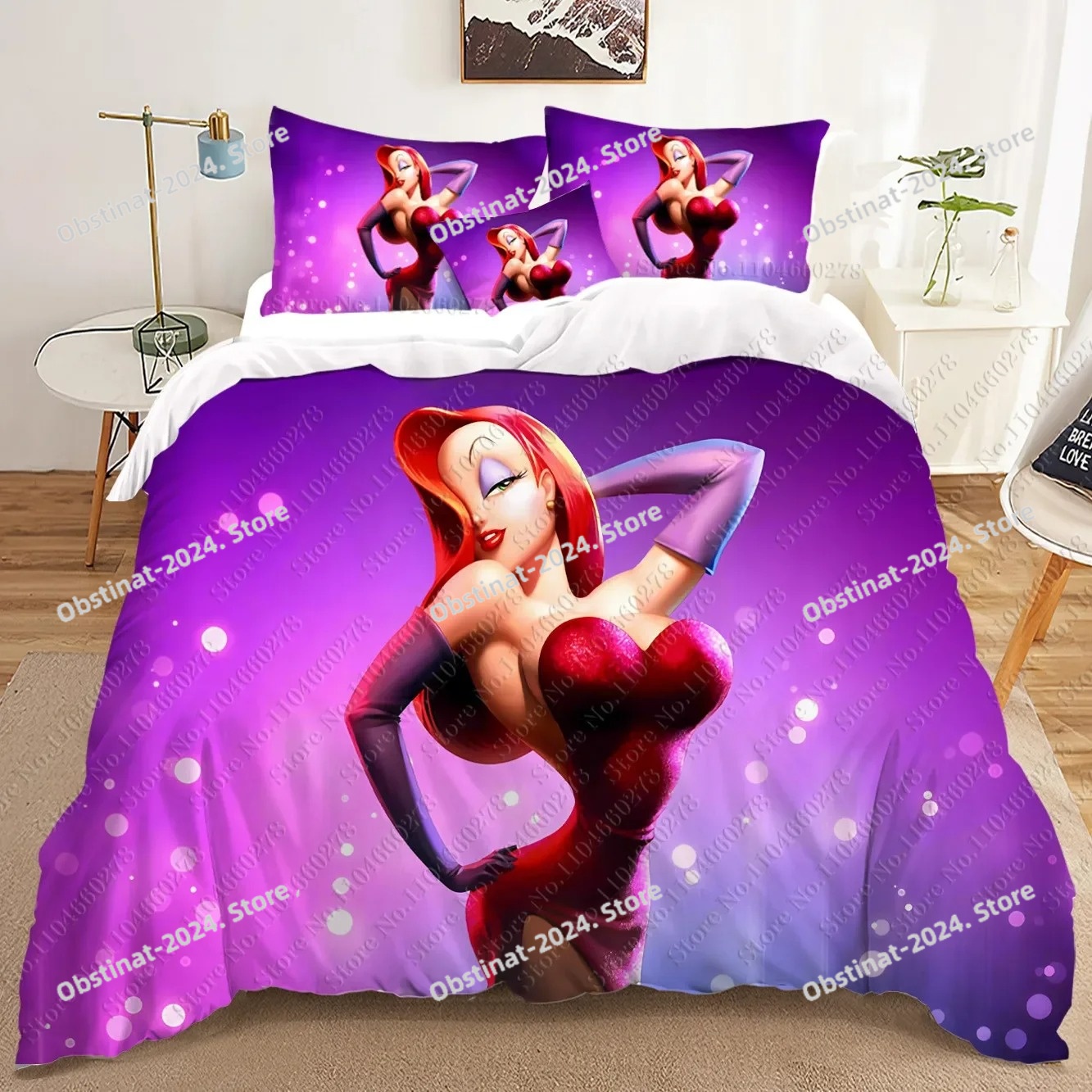 fashion Jessica Rabbit 3D Bedd - Home Textiles Classic Fashion บทวิจารณ์และราคา