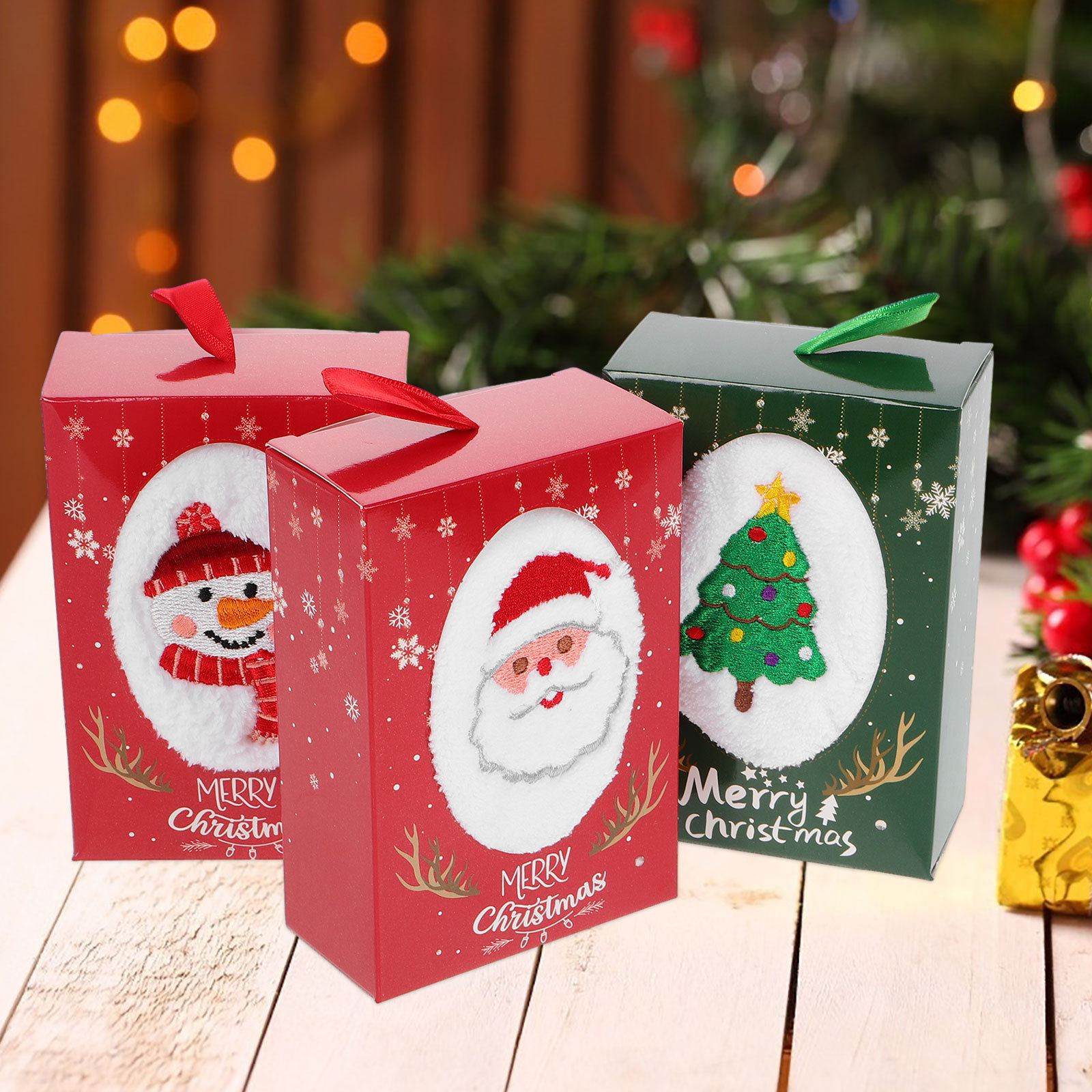 3Pcs Christmas Hand Towel Set  - Home Textiles Towel Set บทวิจารณ์และราคา