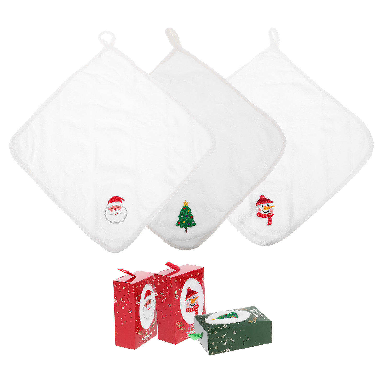 3Pcs Christmas Hand Towel Set  - Home Textiles Towel Set บทวิจารณ์และราคา