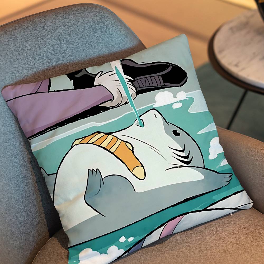 Land Shark cute Jeff Pillow Ca - Home Landing Textiles บทวิจารณ์และราคา