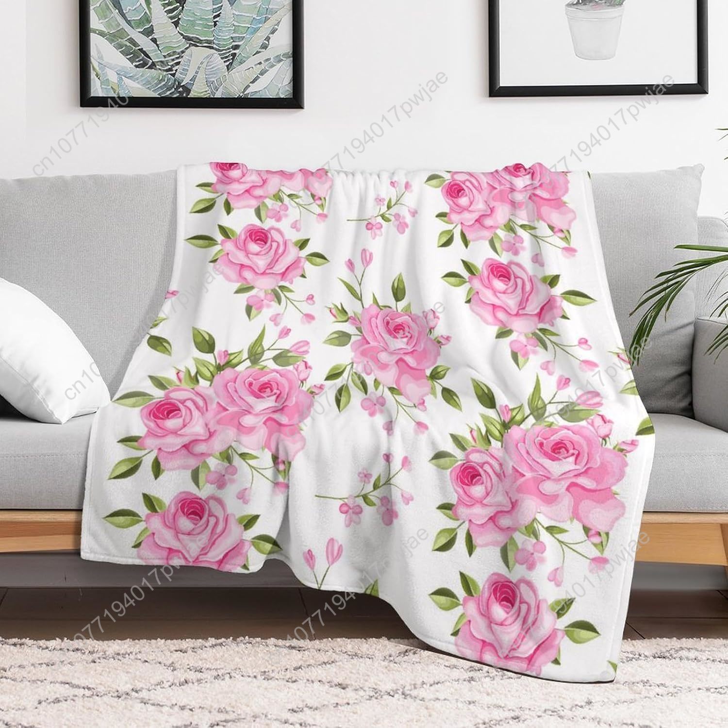 Pink Flower Throw Blanket Flor - Home Textiles And Decor บทวิจารณ์และราคา