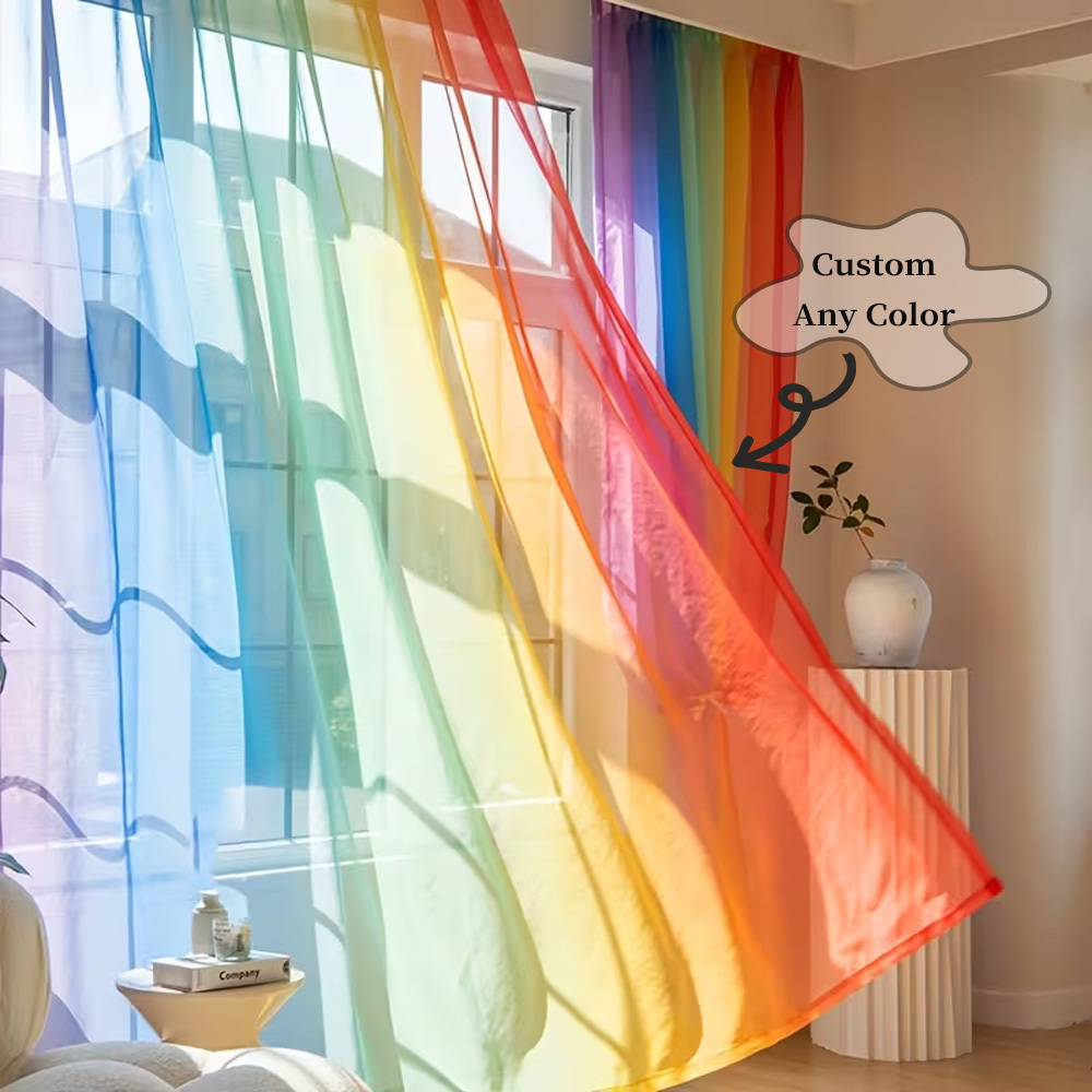 Custom 2D Flat 2pcs Sheer Curt - Home Textiles And Decor บทวิจารณ์และราคา