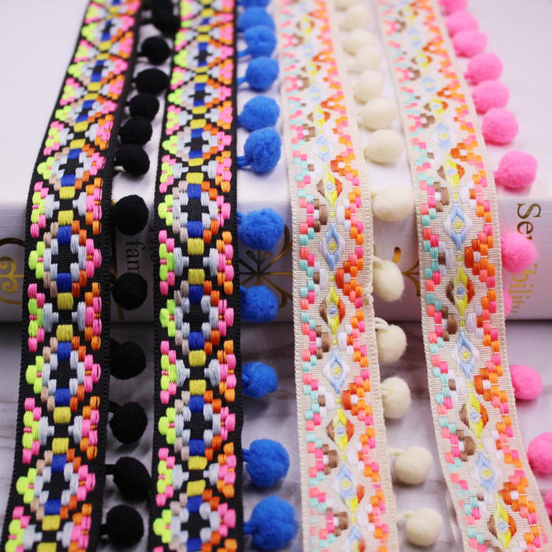 1yards/lot Pompom Fringe trim  - Home Ec Textiles บทวิจารณ์และราคา