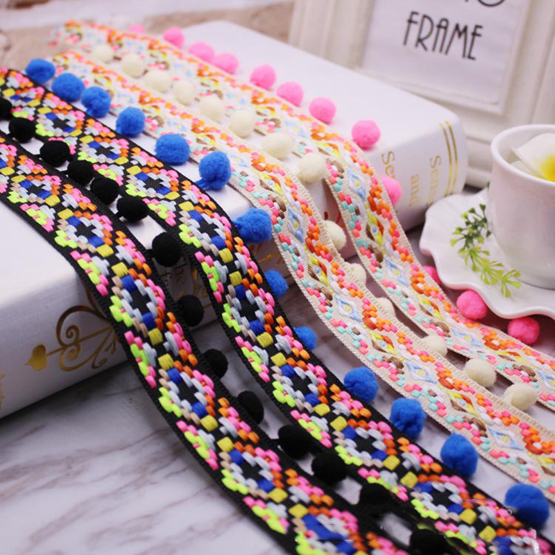 1yards/lot Pompom Fringe trim  - Home Ec Textiles บทวิจารณ์และราคา