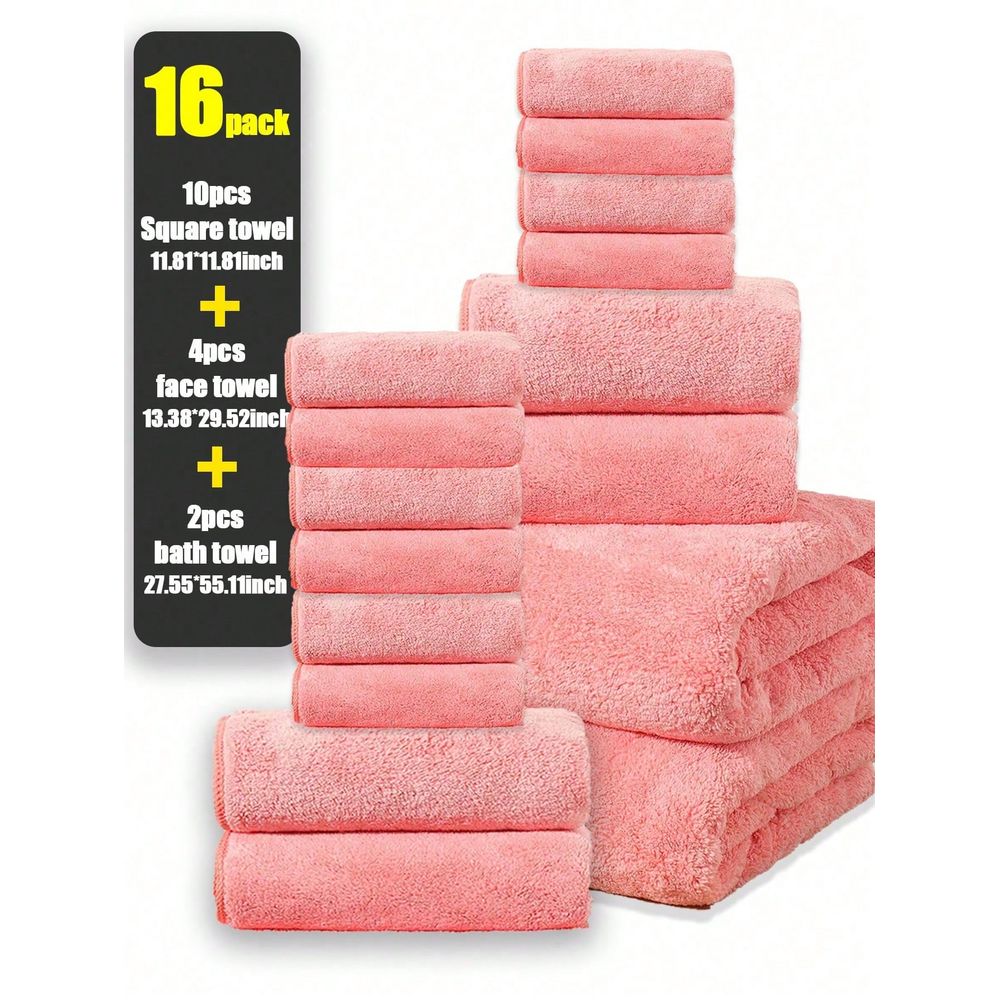 Coral Fleece Solid Color Towel - Home Textiles Towel Set บทวิจารณ์และราคา