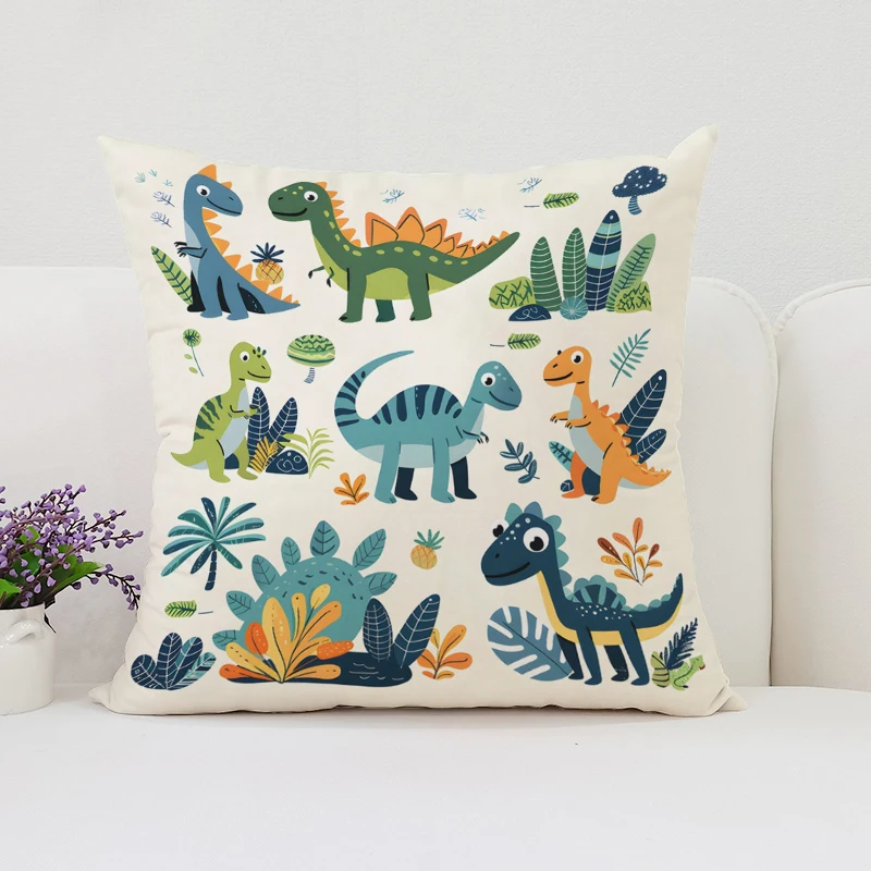 Dinosaur Land throw pillow cov - Home Landing Textiles บทวิจารณ์และราคา