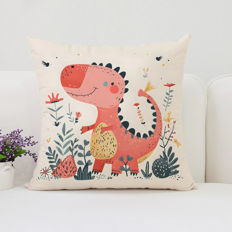 Dinosaur Land throw pillow cov - Home Landing Textiles บทวิจารณ์และราคา