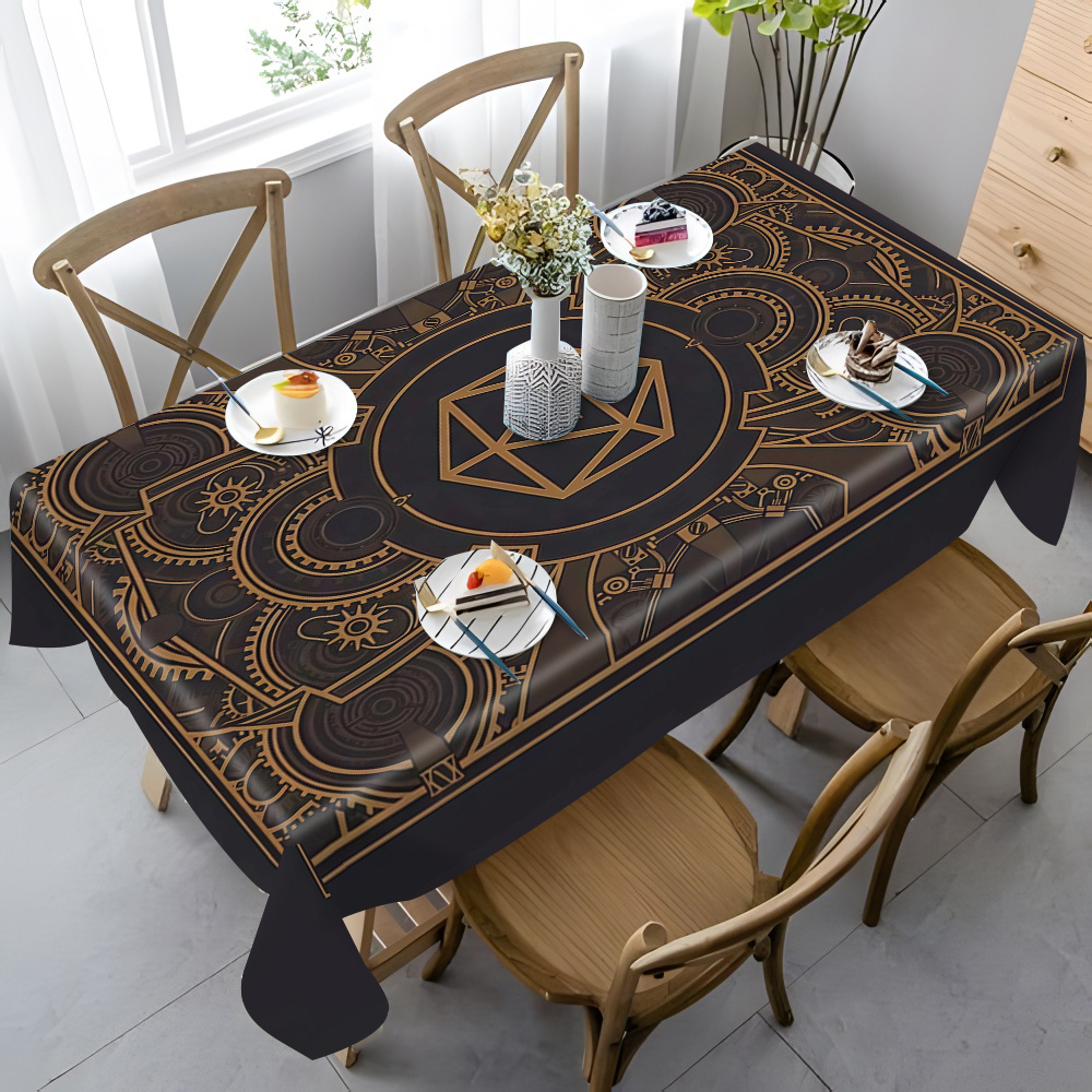 Steampunk Black Golden Gear Pa - Home Textiles And Decor บทวิจารณ์และราคา