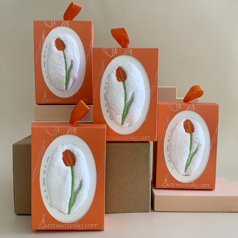 Embroidered Tulip Hand Towel S - Home Textiles Towel Set บทวิจารณ์และราคา