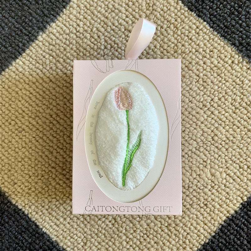Embroidered Tulip Hand Towel S - Home Textiles Towel Set บทวิจารณ์และราคา