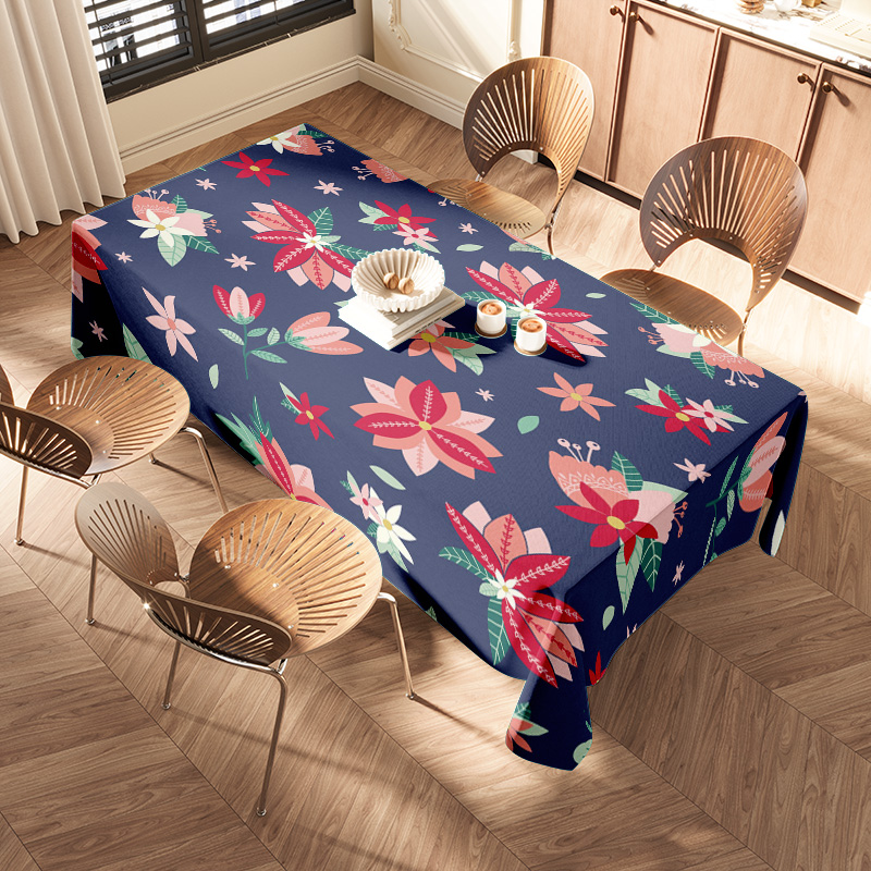 Blue Floral TableclothModern P - Home Textiles Com บทวิจารณ์และราคา