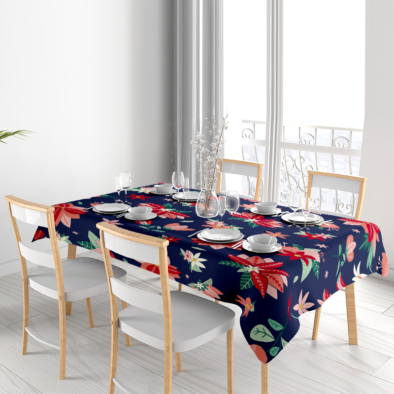 Blue Floral TableclothModern P - Home Textiles Com บทวิจารณ์และราคา