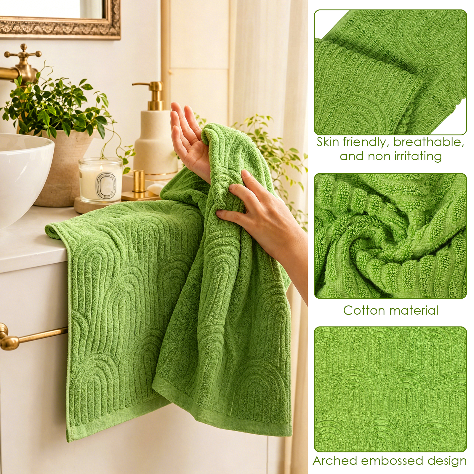 3Pcs Hand Towel Set Soft Cotto - Home Textiles Towel Set บทวิจารณ์และราคา