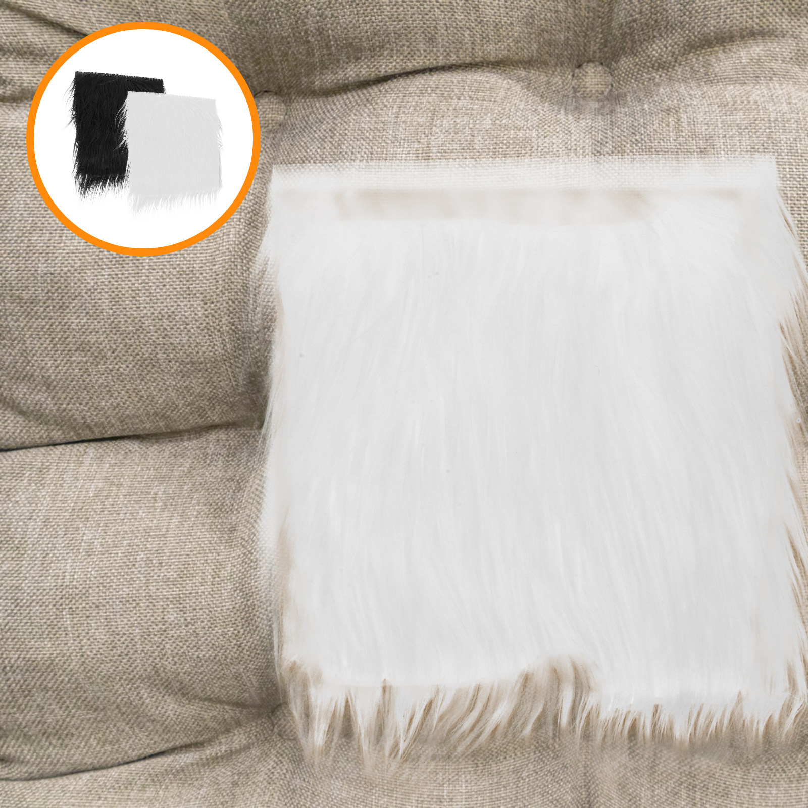 2Pcs Square Long Hair Faux Fab - Home Textiles And Decor บทวิจารณ์และราคา