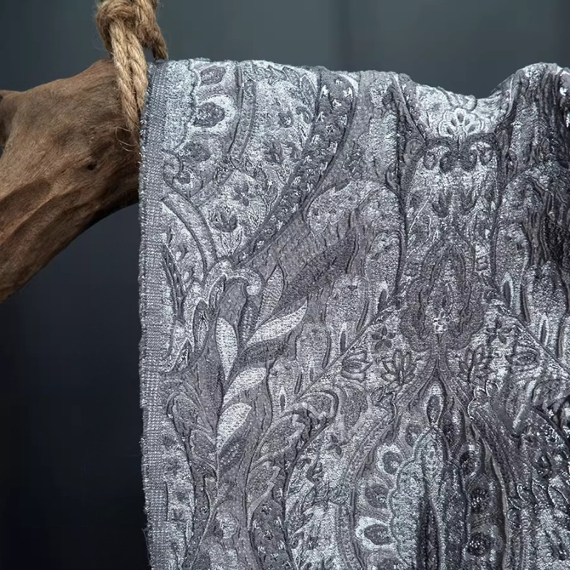 Gray Court Style Shiny Jacquar - Home Textiles Curtains บทวิจารณ์และราคา