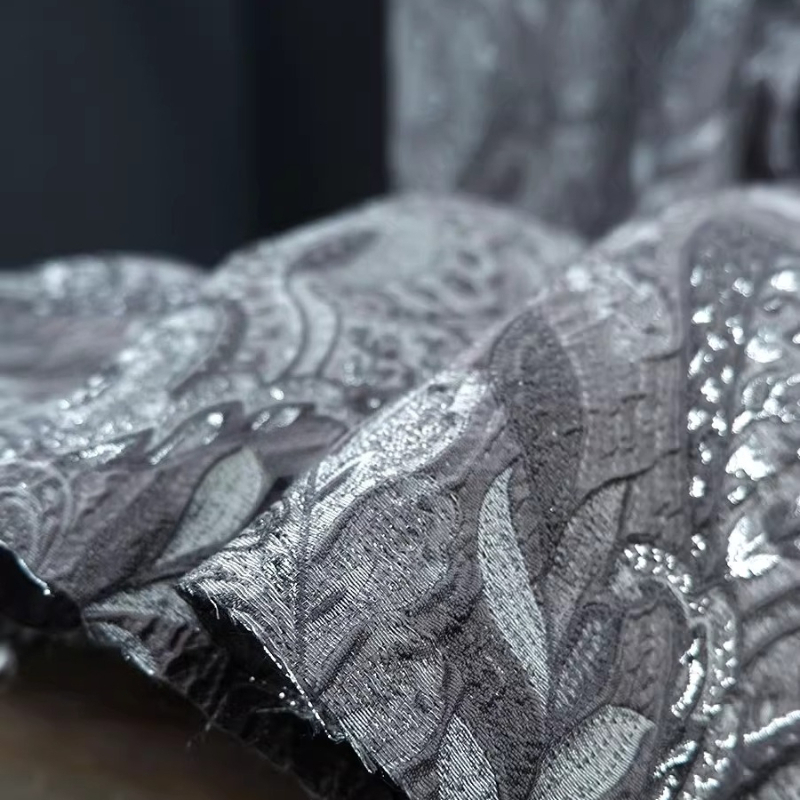 Gray Court Style Shiny Jacquar - Home Textiles Curtains บทวิจารณ์และราคา