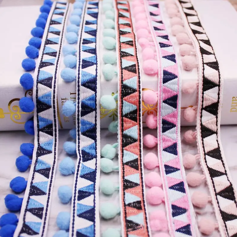 1-10Yards Pompoms Lace Trim Ba - Home Ec Textiles บทวิจารณ์และราคา