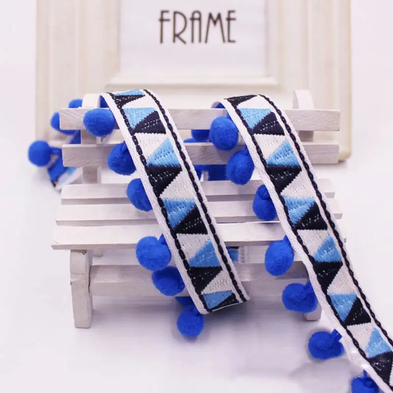 1-10Yards Pompoms Lace Trim Ba - Home Ec Textiles บทวิจารณ์และราคา