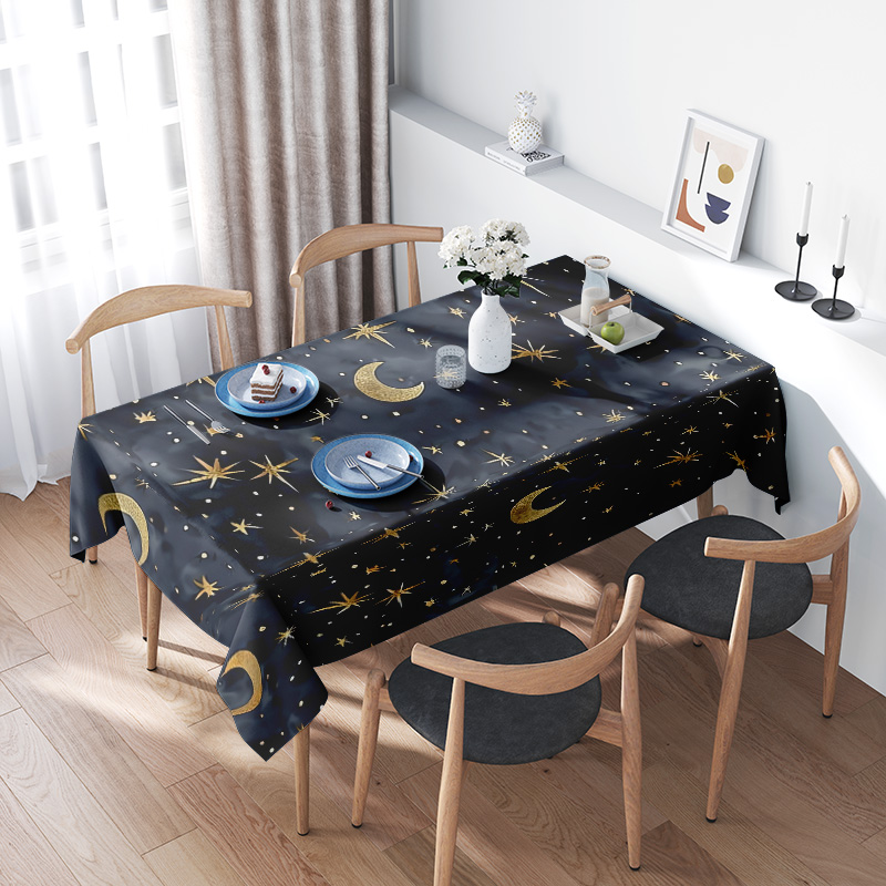 Stylish Dark Blue Stars Moon T - Home Textiles Com บทวิจารณ์และราคา