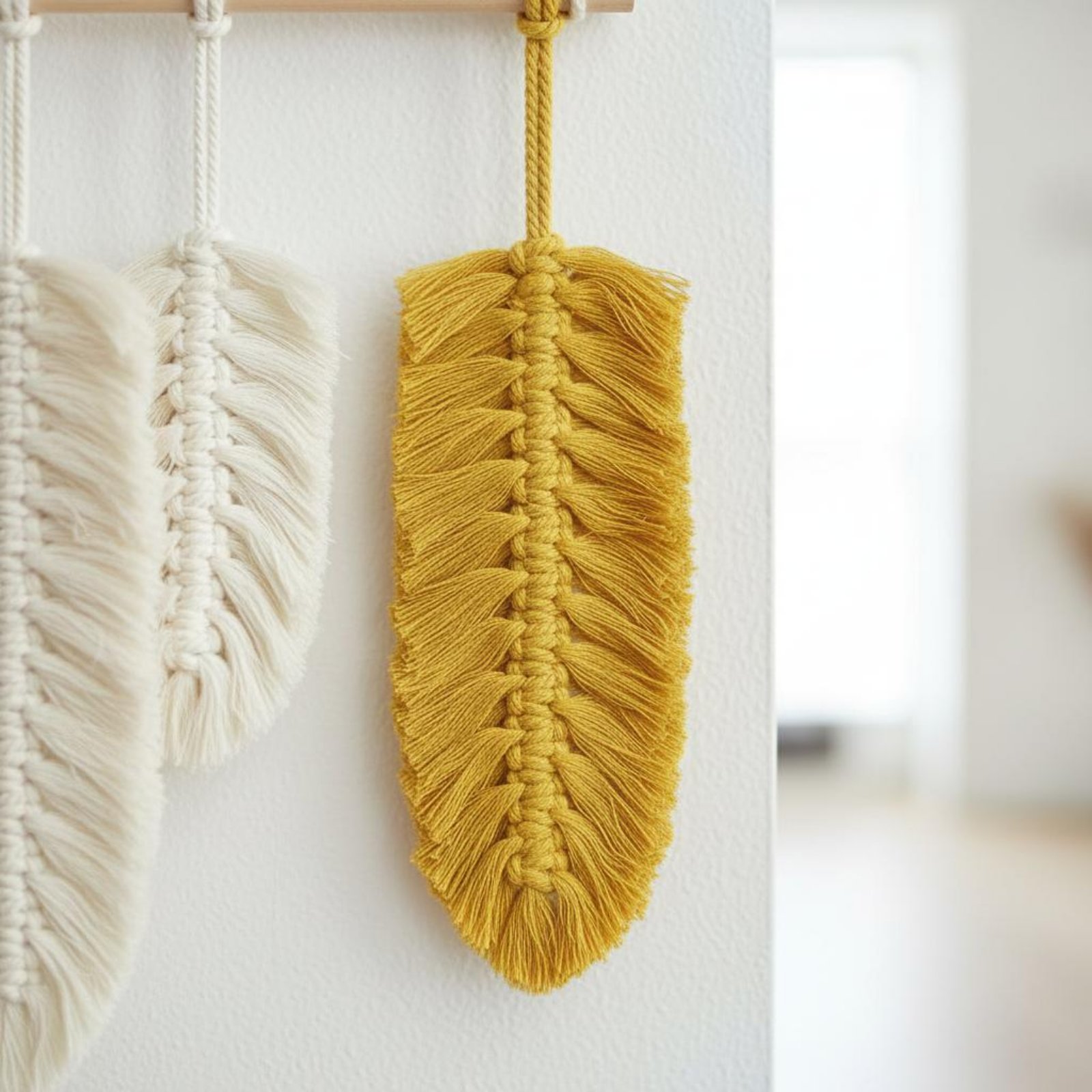 Macrame Feather Wall Hanging H - Home Textiles And Decor บทวิจารณ์และราคา
