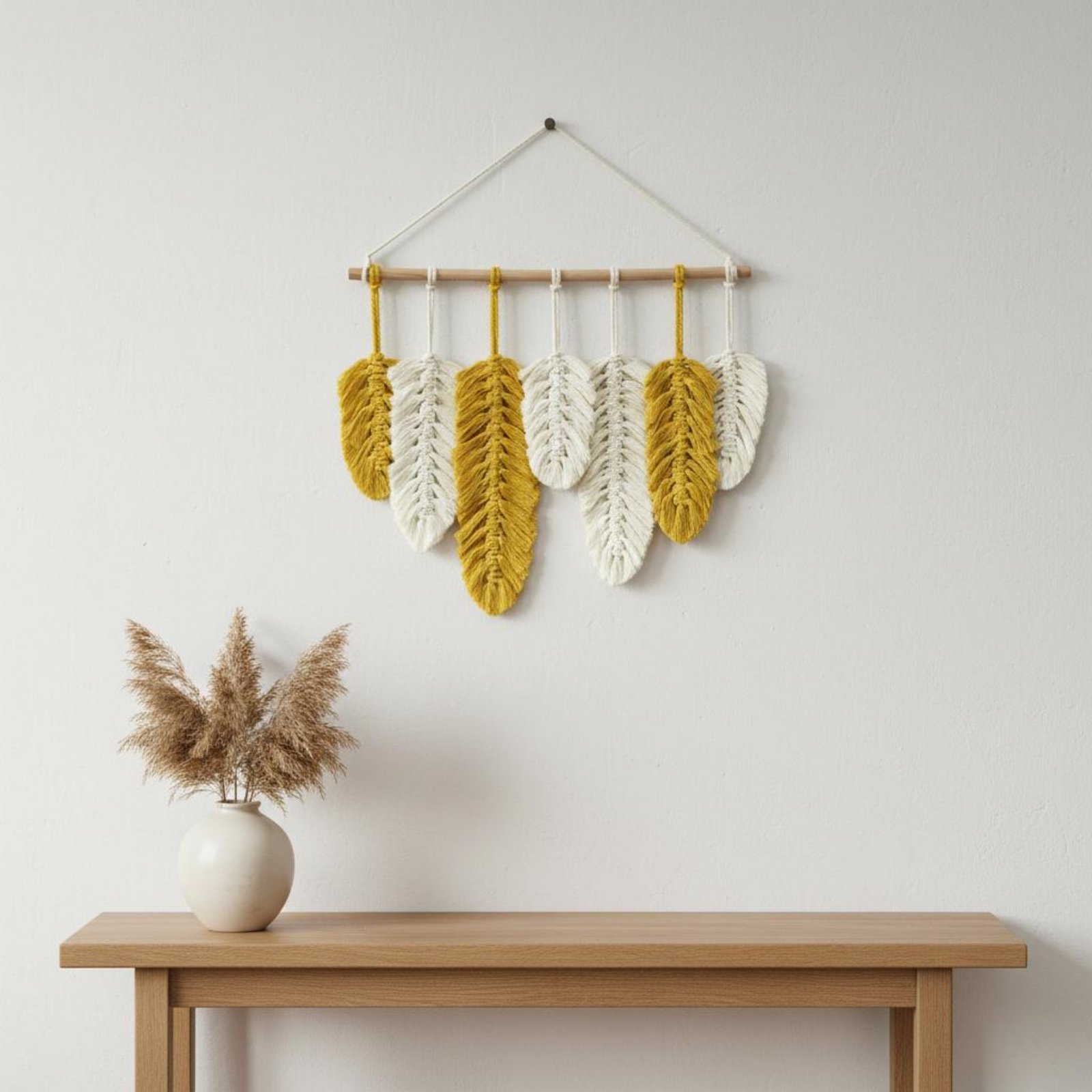 Macrame Feather Wall Hanging H - Home Textiles And Decor บทวิจารณ์และราคา