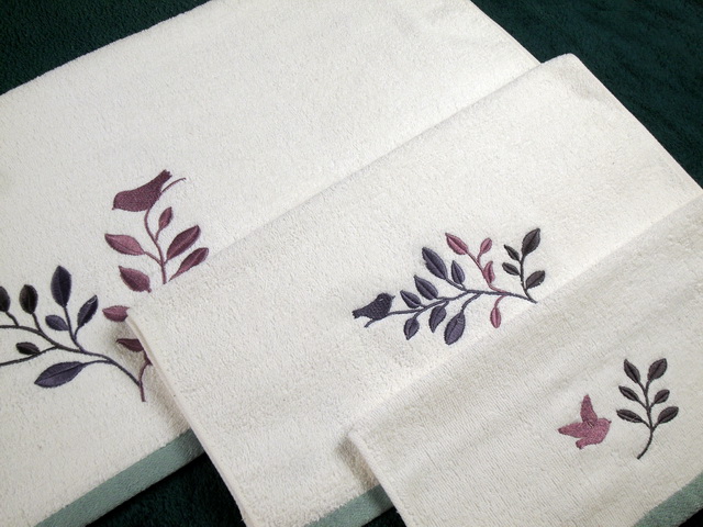 Ele Pure Cotton White Embroide - Home Textiles Towel Set บทวิจารณ์และราคา