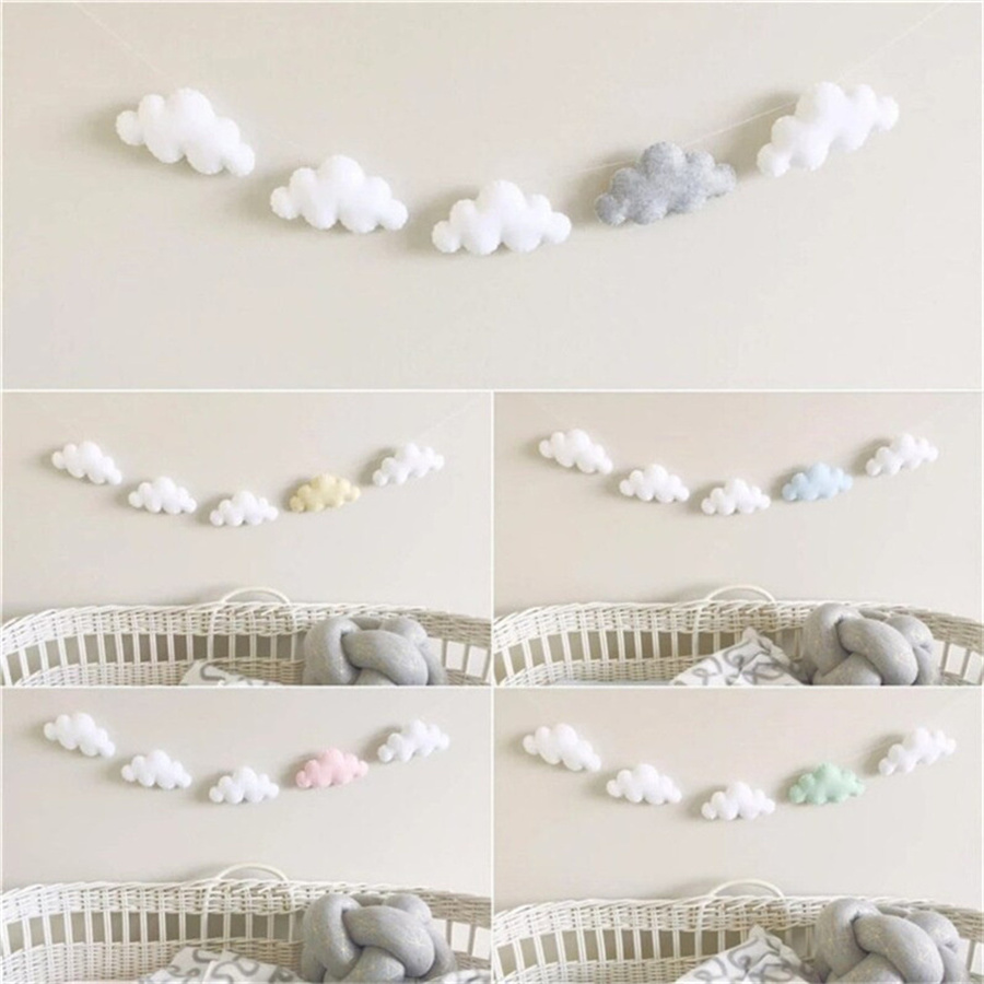 Nordic Felt Cloud Garlands Str - Home Textiles Curtains บทวิจารณ์และราคา